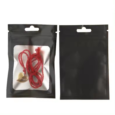 매트 블랙 냄새 저항성 플라스틱 지프 잠금 포장 Mylar 가방 맑은 창