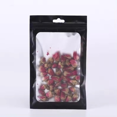 매트 블랙 냄새 저항성 플라스틱 지프 잠금 포장 Mylar 가방 맑은 창
