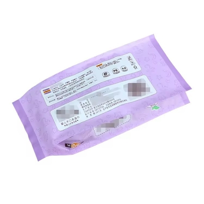 사용자 지정 로고 사이드 가세트 플라스틱 평면 피부 관리 젖은 지느러미 포장 필름 가방 아기용 젖은 조직 포장 가방