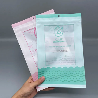 선명한 투명한 장갑 포장 꽁꽁 된 지퍼 가방 미텐 화장품 플라스틱 Mylar 지프 록 가방 세 면 봉인