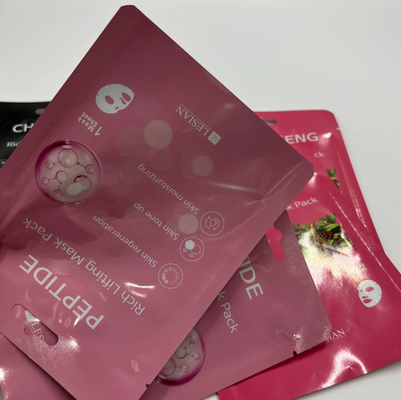 고품질 맞춤 화장품 얼굴 마스크 가방 서드업 3 면 봉인 쉬운 찢기 순수 알루미늄 필름 열 봉인 PE PET 재료