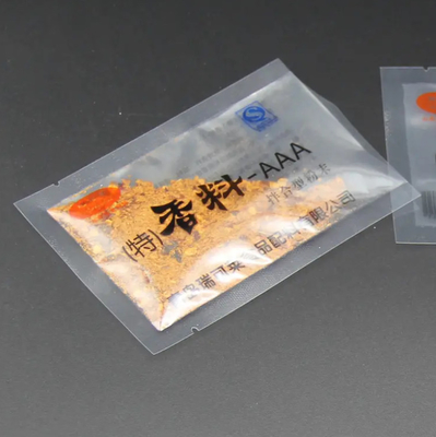 환경 친화적 인 주문 인쇄 된 플라스틱 작은 가방 향신료 설탕 3 면 밀폐 투명한 식품 포장 봉지
