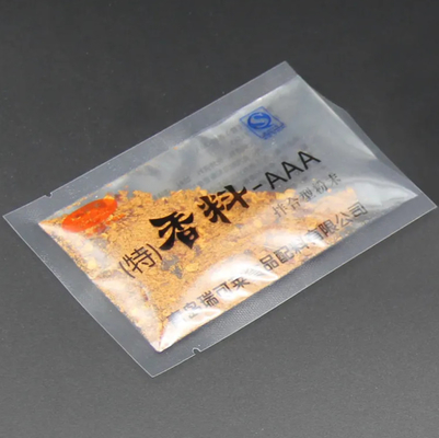 환경 친화적 인 주문 인쇄 된 플라스틱 작은 가방 향신료 설탕 3 면 밀폐 투명한 식품 포장 봉지