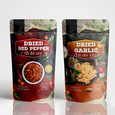 향신료 포장 가방 플라스틱 포장 향신료 파프리카 식품 포장 가방 밀폐 된 지퍼 서드업 포스