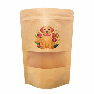 커피 콩, 차, 음식, 간식용 친환경 포장재 Kraft Paper Clear Stand-Up Resalable Zip Lock Custom Logo