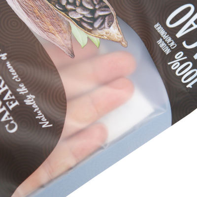 커피 콩, 차, 음식, 간식용 친환경 포장재 Kraft Paper Clear Stand-Up Resalable Zip Lock Custom Logo