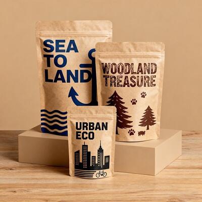 맞춤형 흰색 크래프트 종이 친환경 콤포스타블 플라 식품 가방 커피 봉지 서식 Ziplock 봉지 생분해 가능한 지퍼