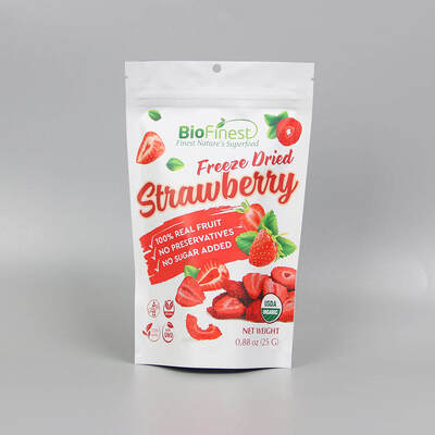 맞춤형 인쇄 재밀봉 지퍼 잠금 플라스틱 알루미늄 호일 스낵 냉동 건조 과일 Doypack 스탠드업 파우치 식품 포장 봉투