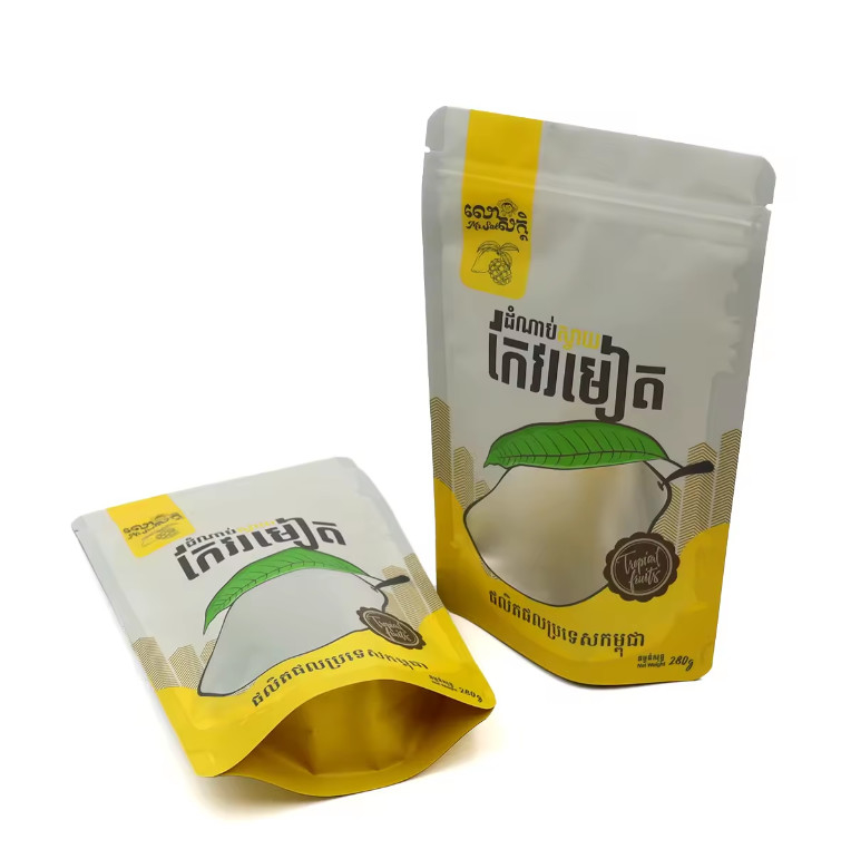 다시 닫을 수 있는 라미네이트 된 플라스틱 서드 업 푸드 포스 패키지 주문 인쇄 디자인 된 Ziplock 폴리 가방