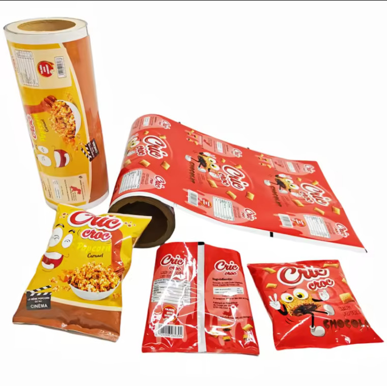 플라스틱 인쇄 포장 팩 핫 라미네이션 식품 간식 가방 BOPP PET 알루미늄 CPP PE 감자 칩 밀폐 필름 롤