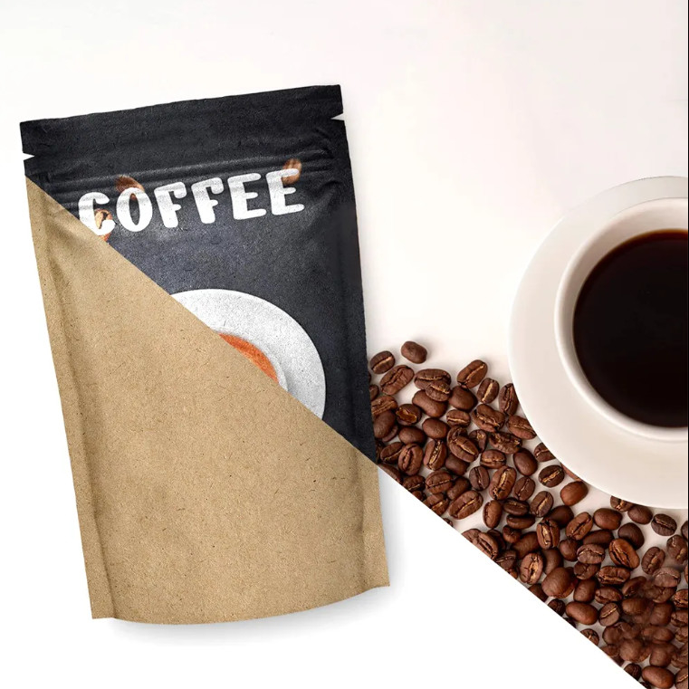 습기 냄새 방지 칩 쿠키 간식 음식 가방 Kraft Paper Stand Up Zip Lock Pouch For Coffee Packaging Bag
