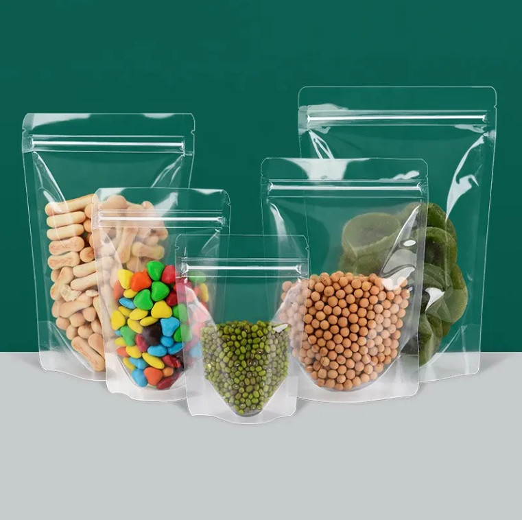 식품 Ziplock 맑은 사용자 정의 인쇄 서 서 포지 Ziplock 잠금 포장 지퍼와 함께 플라스틱 투명한 가방