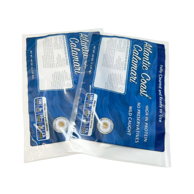 맞춤 인쇄 로고 핫 시일 봉지 세 면 밀폐 냉동 식품 포장 플라스틱 진공 봉지 창과 함께 고기 포장